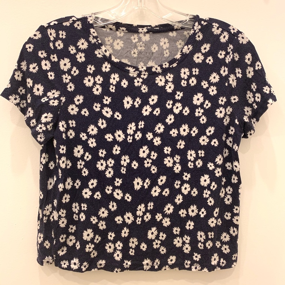 Cute Floral Short Sleeve Shirt